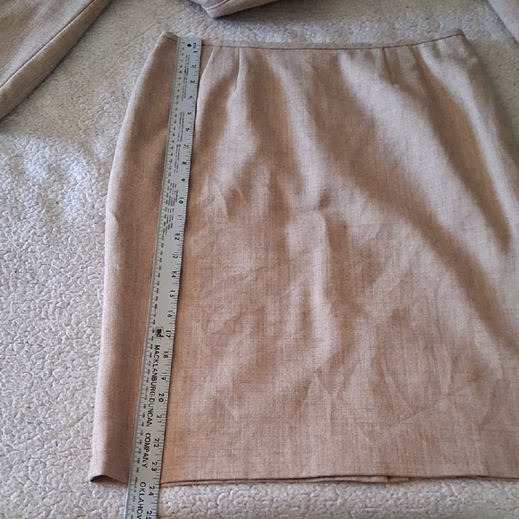 Le Suit Tan Blazer and Skirt Set - Picture 5 of 9